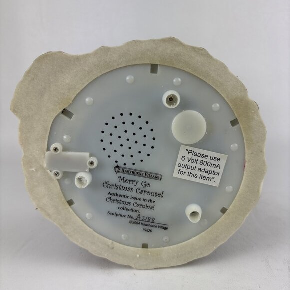 Hawthorne Village “Merry Go Christmas Carousel” 79826 Retired Rotating Figure - Picture 5 of 7